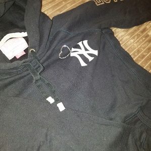 PINK Victoria's Secret Tops - VS PINK Yankees Hoodie PINK Victoria's Secret Tops - VS PINK Yankees Hoodie